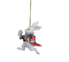 Gisela Graham Fairytale White Rabbit Christmas Tree Decoration - Festive Bauble