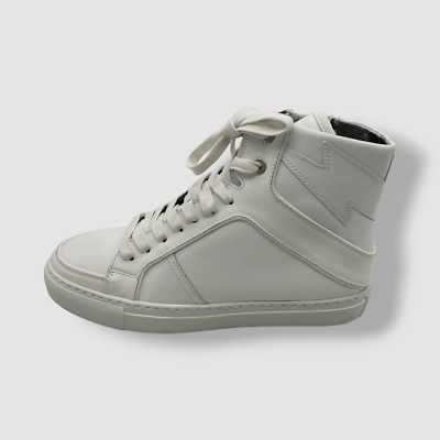 Zadig & Voltaire ZV1747 High Flash White Leather High-Top Sneakers ZV1747 High Flash High-Top Platform Sneakers - White with  main image 4