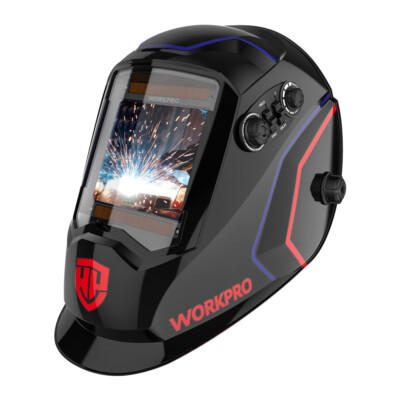 WORKPRO Welding Helmet Large Viewing Welding Mask Hood 4Arc Sensor Welder