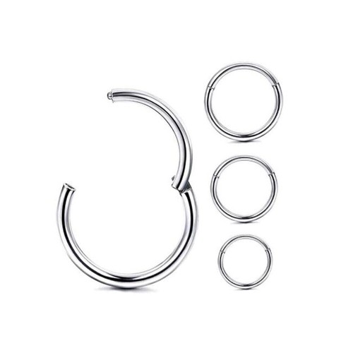 Thin 20g 18g Surgical Steel 10mm Sleeper Hinged Clicker Segment Ring Earing Hoop - Picture 3 of 4