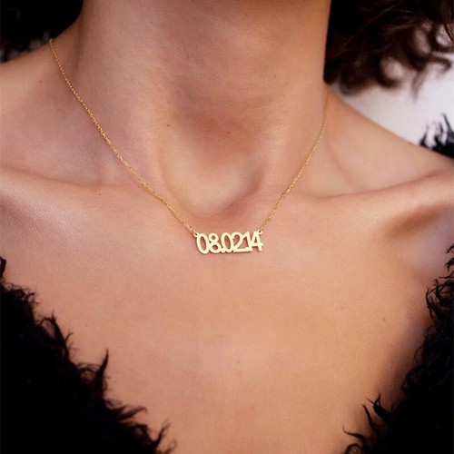 Custom Date Rose Gold Necklace 