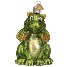 Old World Christmas LITTLE DRAGON 12575 Glass Ornament w/OWC Box