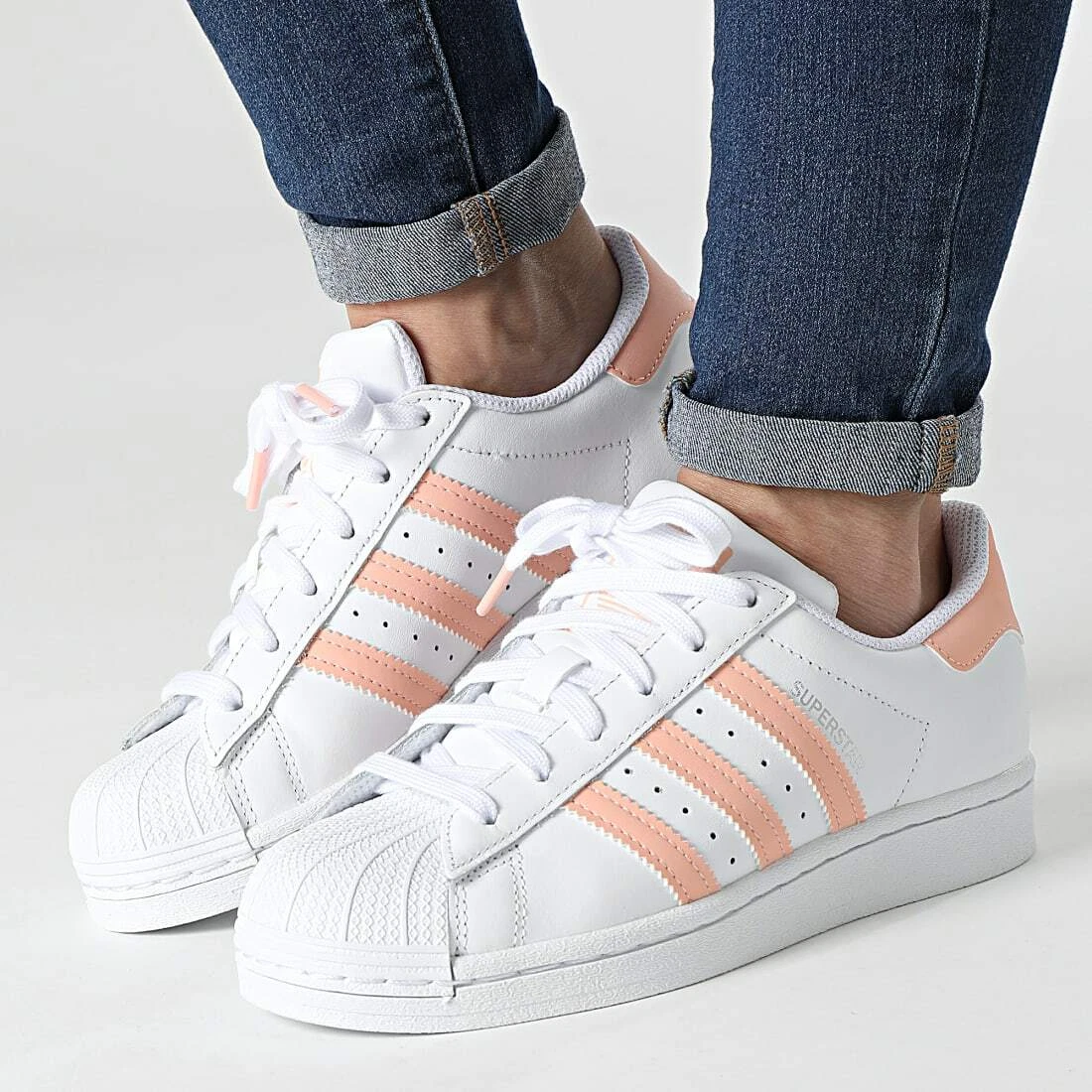 Adidas Originals Superstar Shoes White Coral Peach AUTHENTIC GZ9097 Womens | eBay