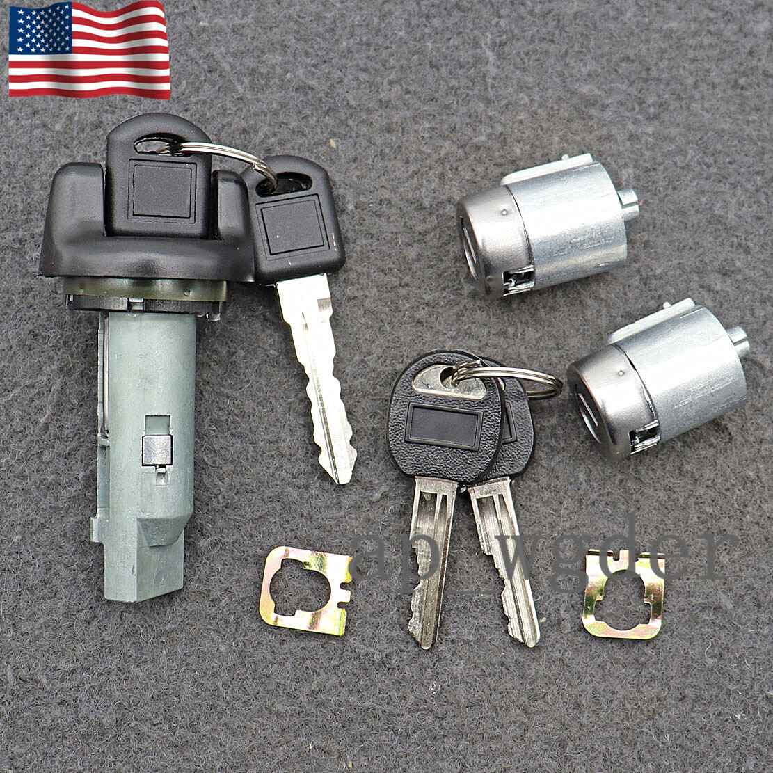 For Chevy GMC Ignition Key Switch Lock Cylinder & Door Lock Tumbler w