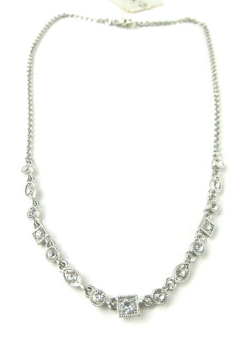 GIVENCHY Silver-Tone Clear Crystal Frontal Necklace - Picture 1 of 3