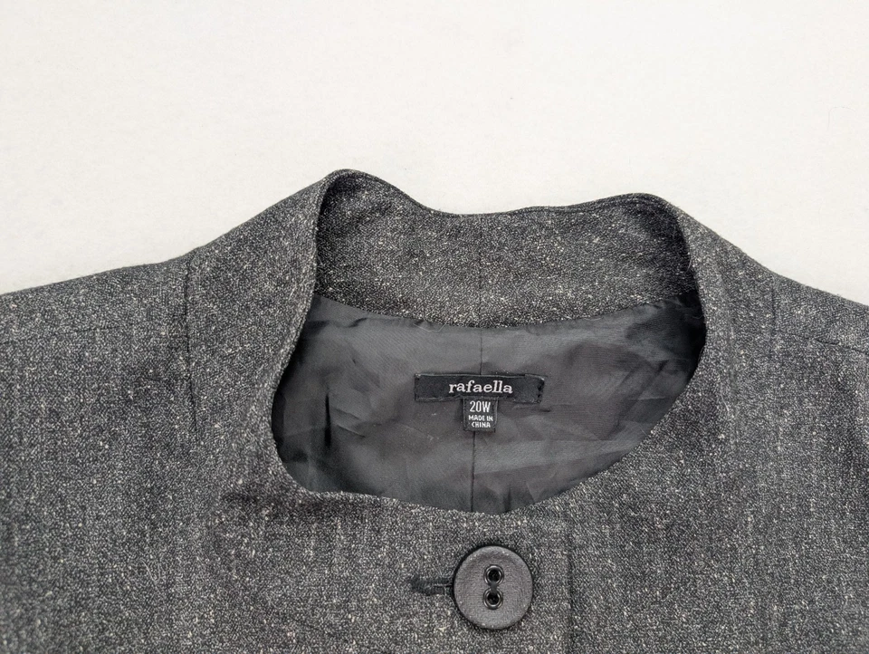 Jaqueta Blazer Feminina Rafaella Tamanho 20W Cinza Manga 3/4 Carreira Empresarial - Imagem 4 de 4