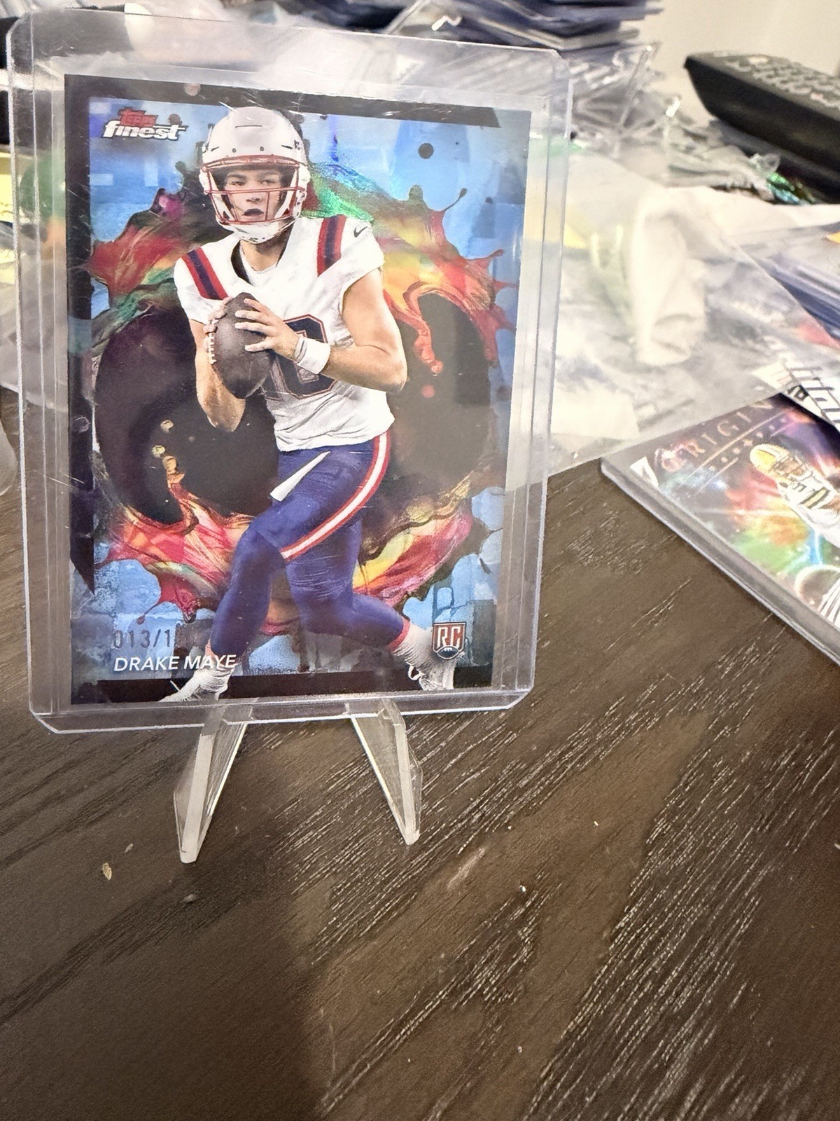 2024 Topps Finest - Rare Drake Maye #248 Sky Blue Refractor /150 (RC)