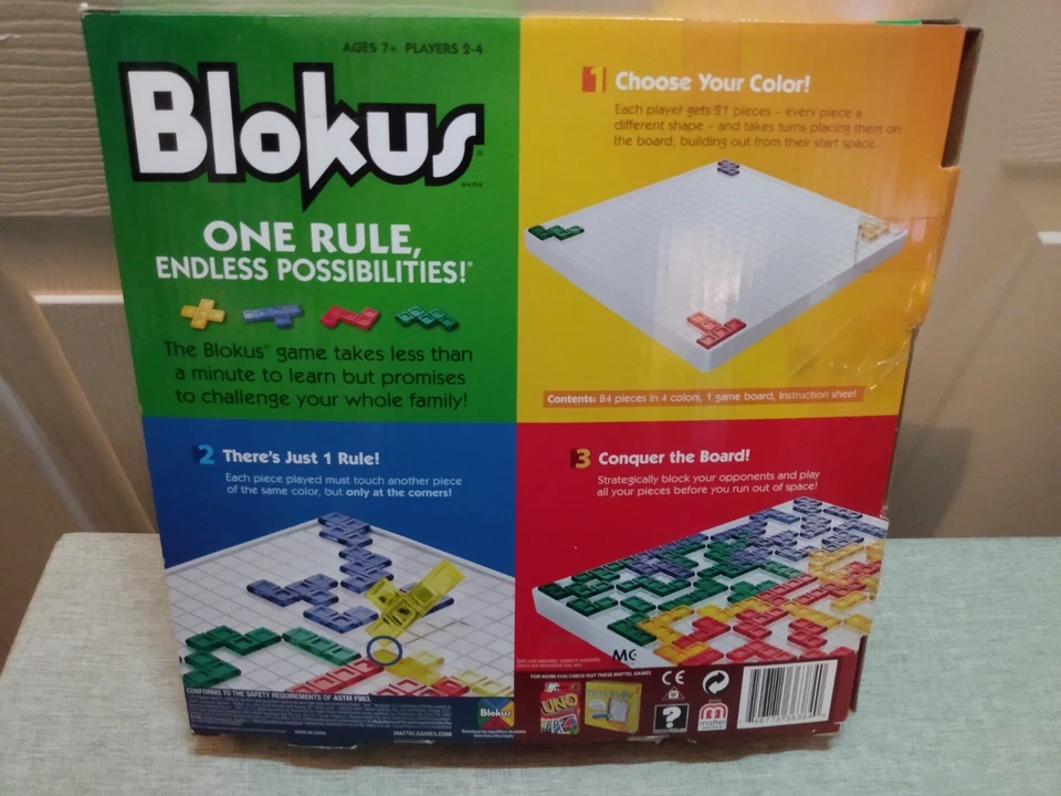 Mattel 2013 BLOKUS Board Game - Fully Complete Unused New In Open Torn Box - Image 3 of 4