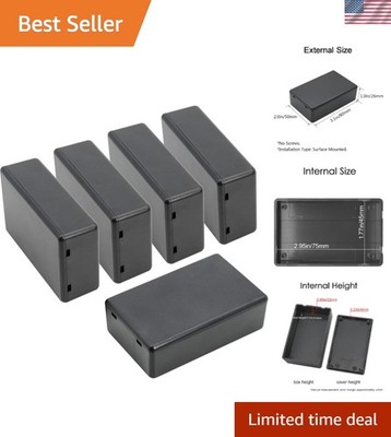 5 Pieces Plastic Project Boxes Junction Case for Electronic Project, Black 3....