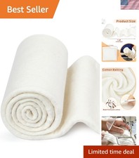 100 Natural Cotton Quilt Batting - 47x1 Yard, Lightweight and Versatile Fabric
