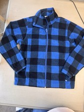 Columbia Boys Black and Royal Blue Full Zip Fleece Jacket Size 14/16 EUC