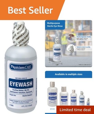 Portable 4 oz Eye Wash Solution - Essential Relief for Skin and Eye Irrigation
