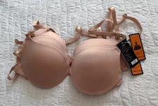 3 MELIYUU Soft Wireless Lightly Padded Push-Up Bras Convertable Straps Size 32B