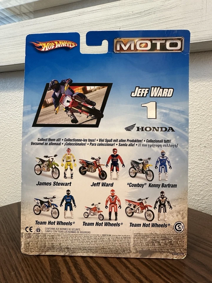 2007 Hot Wheels Moto Jeff Ward #1 Dirt Bike Toy Honda Supermoto Figure Rare New - Image 2 of 4