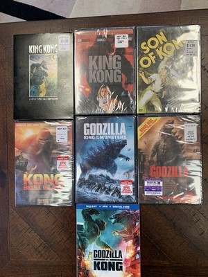 Godzilla and King Kong Unopened DVD Movies & Blu Ray Lot!
