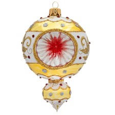 Miss Pc Chatham  Reflector Drop In White & Gold Tree Ornament Holiday Christmas