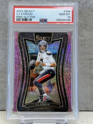 2024 Select CJ Stroud Suite Level Pink Glitter 7/15 PSA 10 Jrsy #