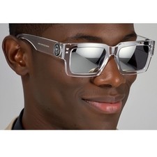 Sunglasses Transparent Frame Mirror Lens Square Designer Style Driving Hip Hop