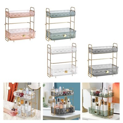Make-up Organizer Regal Parfüm Tablett Kosmetikregal 2 Ebenen für Küche Hautpflege
