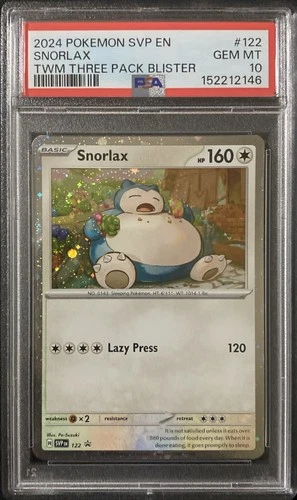Snorlax Three Pack Blister PSA 10 Twilight Masquerade Black Star Promo #122