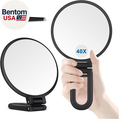 40X Magnifying Mirror, Hand Mirror for Makeup, Double Sided with 40X/1X Magnific