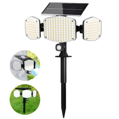Solar Motion Sensor Outdoor Lights With Stakes Inground Or Wall Mount 270 Wide A