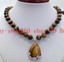 Natural Yellow Tiger’s Eye Beaded Necklace – 18 Inch, 8/10/12mm Round Gemstone