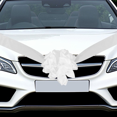 Car Wedding Decorations - Ribbon Bows Car Wedding Decor Simulation Rose Flower - Picture 6 of 12