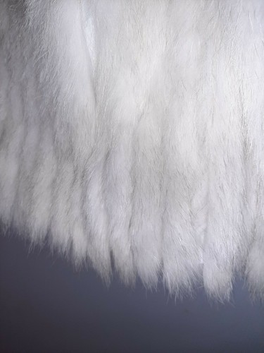 Vintage Blue Fox Fur Jacket Coat Womens Medium Bemberg Silk Lined White Bright - Picture 2 of 7