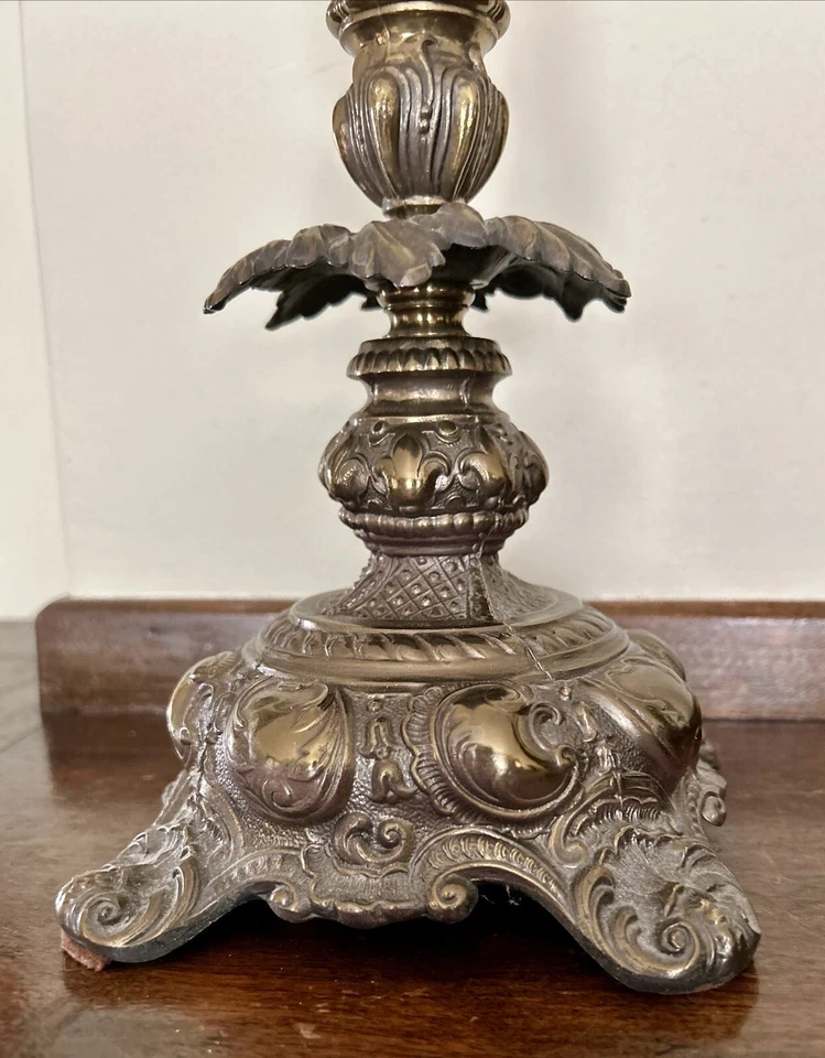 "Juego De Colección De 2 Candelabros Candelabros Cambridge 7.5"" Metal Latón Ornamentado" Foto 3 de 4