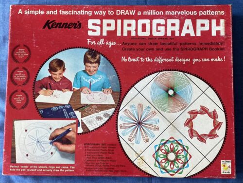 Vintage Kenner Spirograph pädagogisches Muster Design Zeichnungsset Spielzeug #401 - Bild 1 von 15