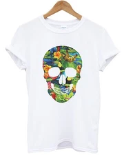 Tropical Skull T Shirt Top Urban Swag Hip Hop Streetwear Dope Men Women Kid