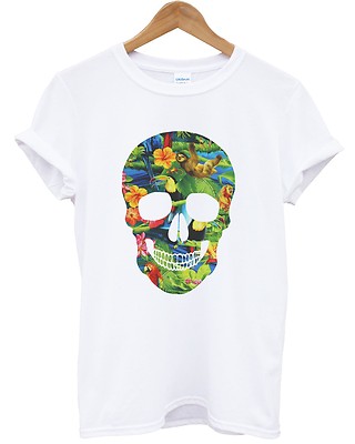 Tropical Skull T-Shirt Top Urban Swag Hip Hop Streetwear Dope Herren Damen Kind