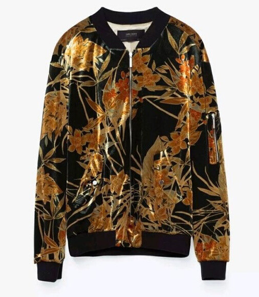 zara gold bomber jacket