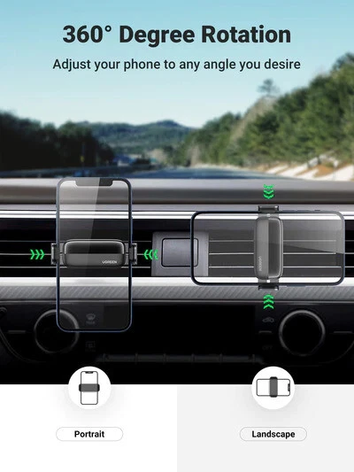 Ugreen Car Air Vent Phone Holder Compact Sturdy Mount Cradle 360 Degree Rotation - Imagem 3 de 4