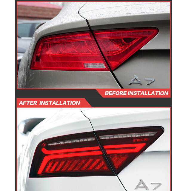 Red LED Tail Light For Audi A7 2012-2017 Rear Lamp Sequential