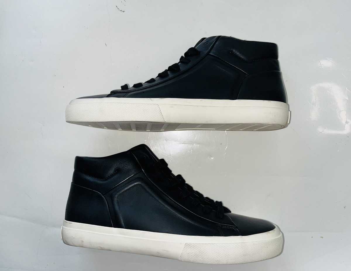 Vince Fynn Men\'s High Top Sneakers Casual Shoes Black Leather Lace Up US 9 Vince Fynn Leather High-Top Sneakers | Saks Fifth Avenue main image 2