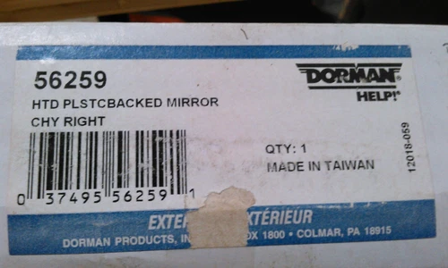Door Mirror Glass Right Dorman 56259