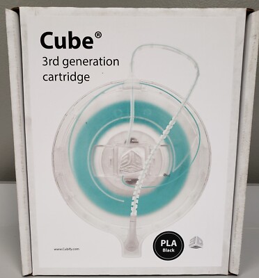 3D Systems Cube ABS BLACK Pro Filament 3rd Gen Cartridge- 391147- 1.75mm NEW