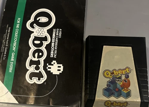 Q*bert by Parker Brothers (ColecoVision, 1983) Game cartridge w/Manual 