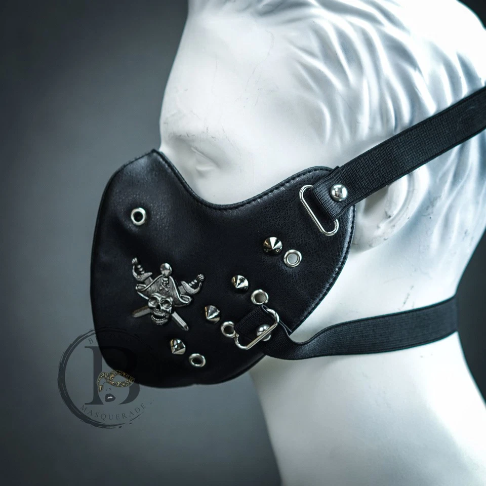 Hombres Motociclista Cuero Steampunk Mascarada Máscara Juegos con disfraces Disfraz Halloween Fiesta Máscara Foto 3 de 4