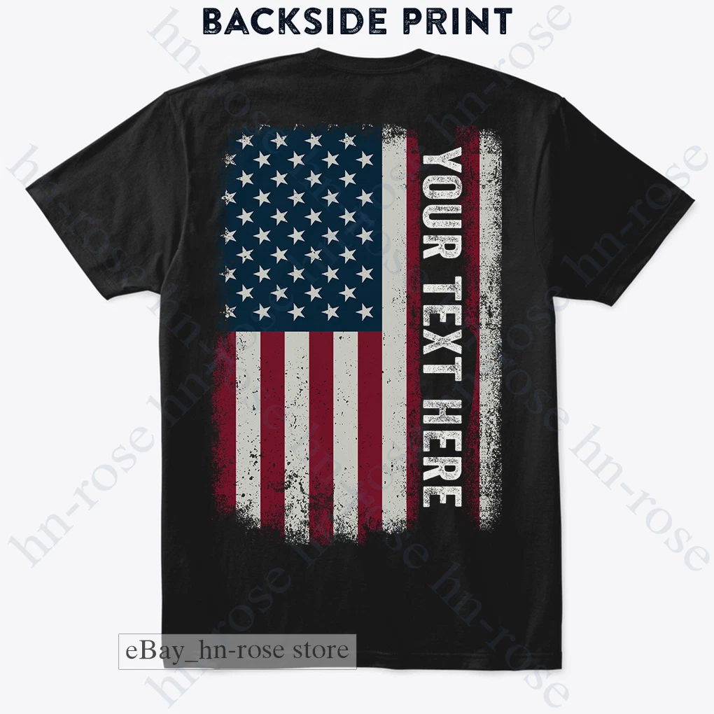Add Your Text, Proud Your Name, US Flag Personalized Patriotic Custom T-shirt