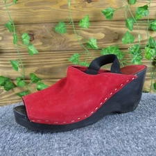 Nine & Co Women's Totempole Clog Red Leather Sz 8 Medium Gently Used 2025