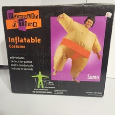 Air Inflatable Red Sumo Wrestler Halloween Costume Adult Suit Hair