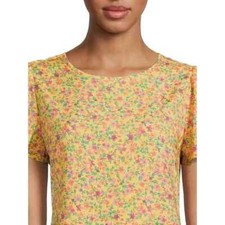 Time and Tru Short Sleeve Printed Woven Mini Dress for WomenSize M --T8--
