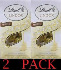 2x NEW Lindt LINDOR White Chocolate Truffles 5.1 oz Bag - FREE SHIP - 2 PACK