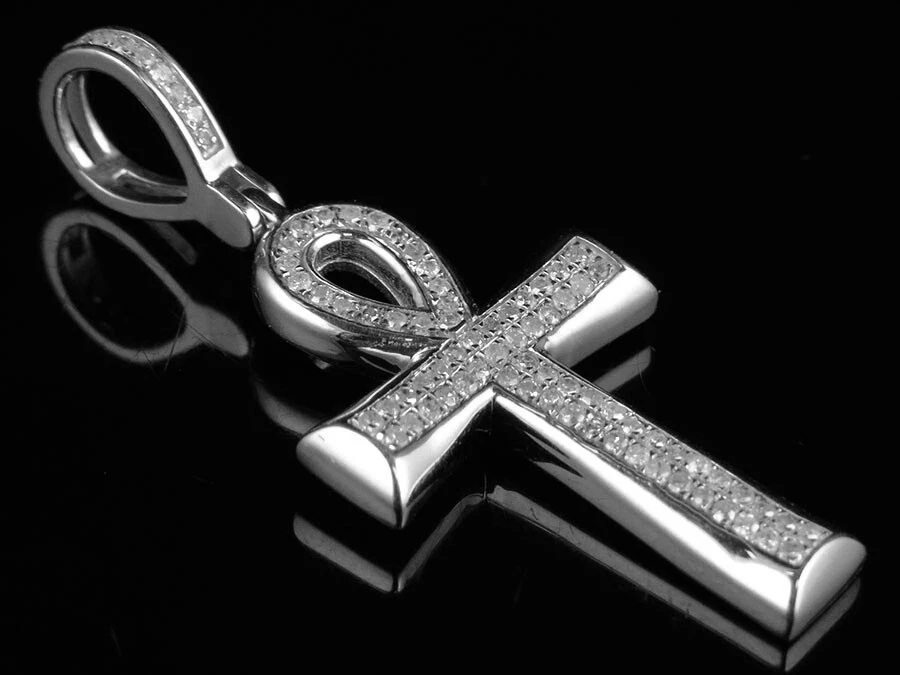 Real diamond ankh online pendant