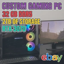 Custom Gaming PC Intel i7 12th Gen/Nvidia 3070/512GB M.2+2TB SSD/32GB/24 Monitor