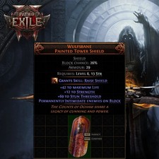 Wulfsbane Painted Tower Shield - PoE 2 PC Ear...