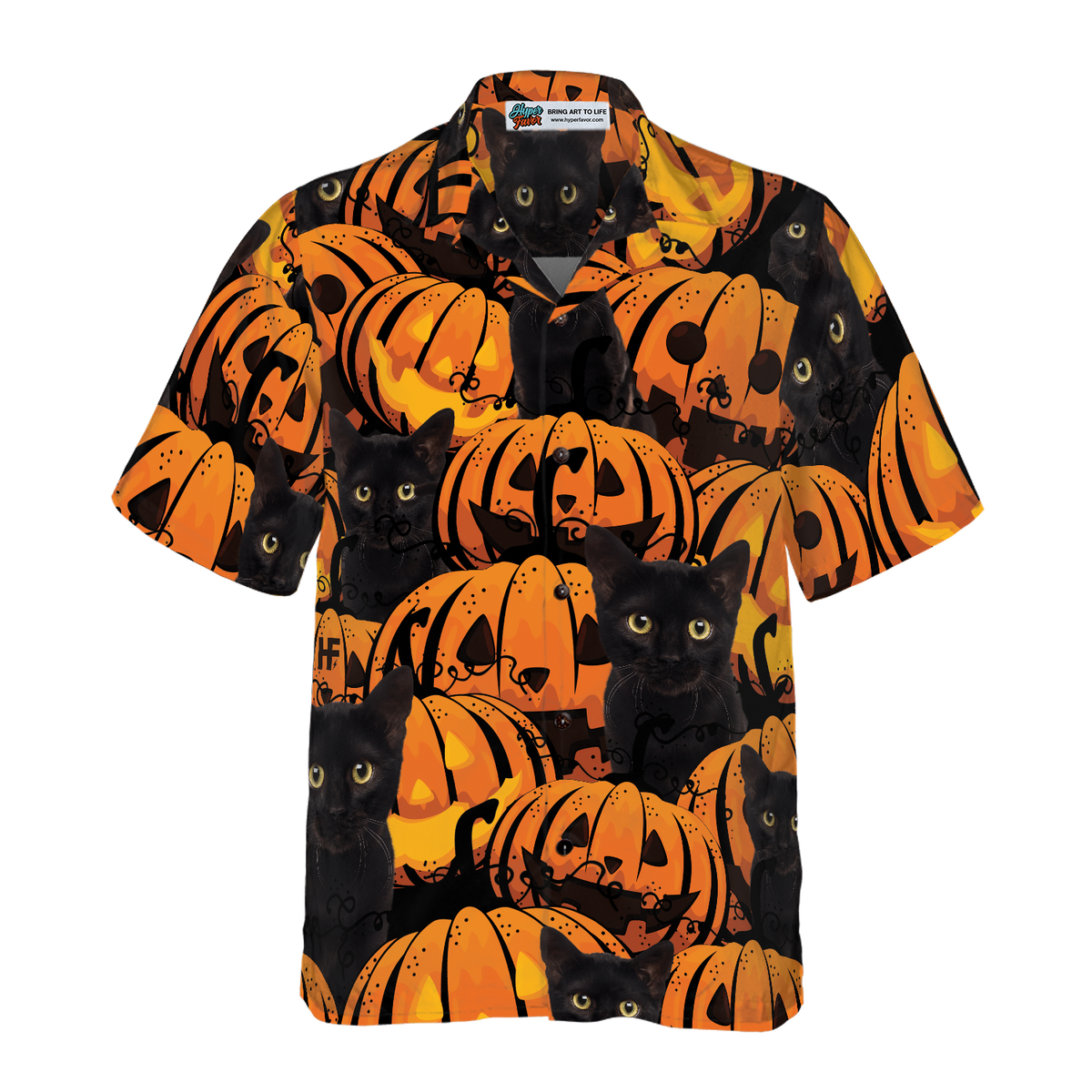 Pets and Halloween Pumpkin Design Custom Hawaiian Shirt for Pet Lovers and Holiday Enthusiasts